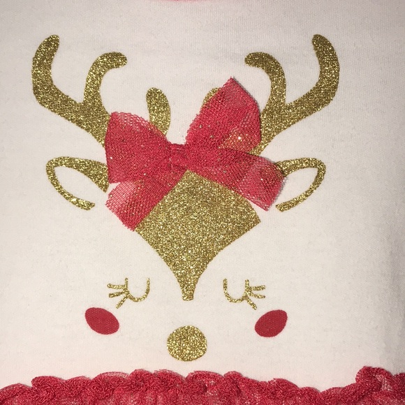 Infant Girl’s Sparkle Reindeer Onesie - Picture 3 of 10